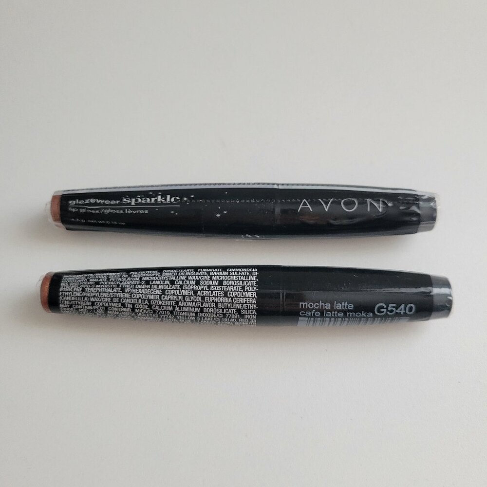 Avon Glazewear Sparkle Lip Gloss MOCHA LATTE G540 SEALED New Old Stock Lot of 2 - Picture 2 of 6